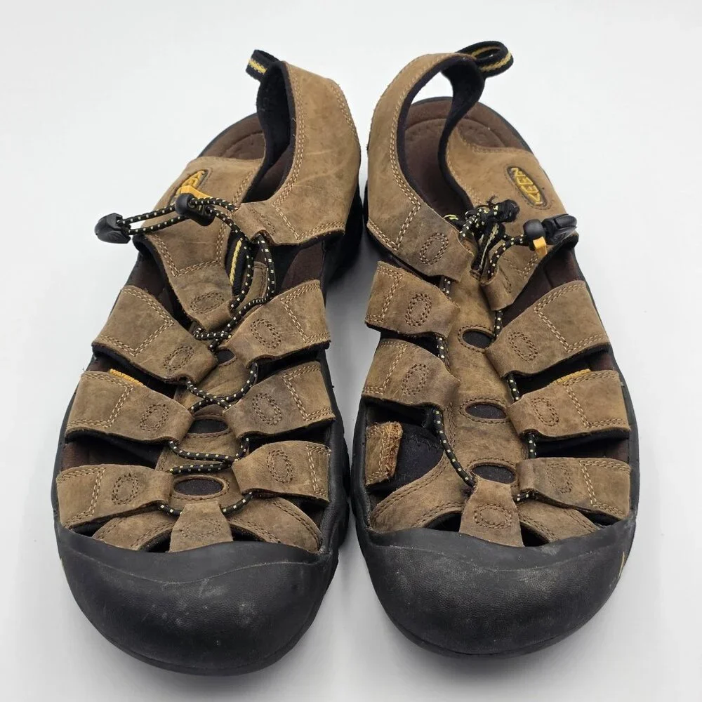 Keen Sandals Mens Size 13 Brown Suede Slip-On Drawstring Hiking Outdoor
